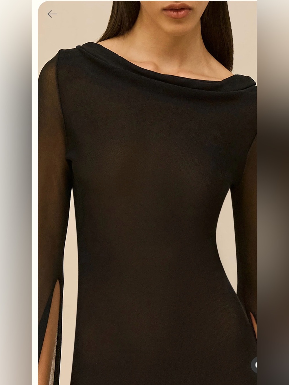 NWT Cult Gaia Hayden Dress XS Black Sheer Mini Cowl Neck w/ Box - Picture 3 of 7